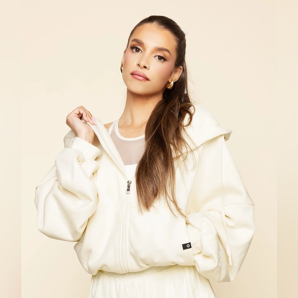 NEW Popflex Active Zip Cloud Hoodie - Ivory L/XL - Picture 6 of 7
